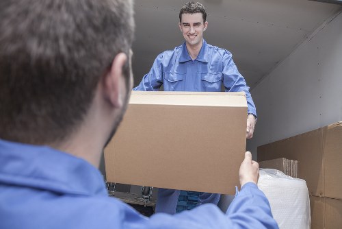 Office relocation planning in Croydon with moving boxes and workspace setup