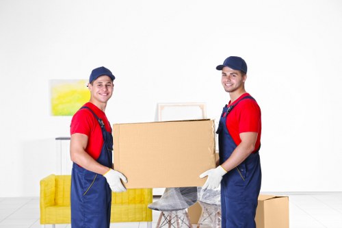House removals service preparing fragile items for transport