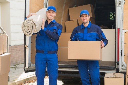 Experienced movers transporting household items through a Croydon property