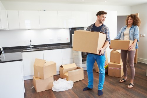Team handling furniture during a Croydon house removal